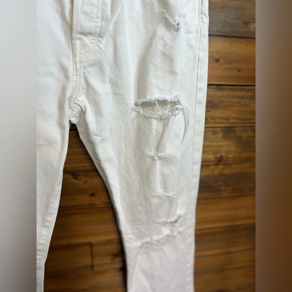 John Elliot Womans distressed raw hemmed skinny jeans color white size 26 - Picture 4 of 8